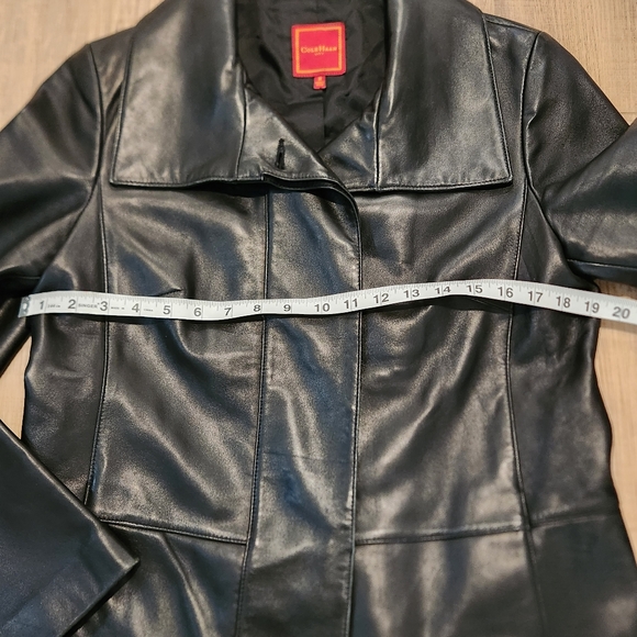 Vintage Cole Hann City Leather Jacket Women's Medium Lambskin Black - Picture 7 of 13